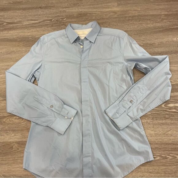 DIESEL Light Blue Slim Fit Casual Dress Shirt sz L - Picture 1 of 6